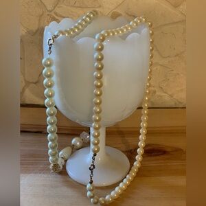VINTAGE NECKLACES | Set of 2 | Vintage Faux Pearl Choker Style Necklaces
